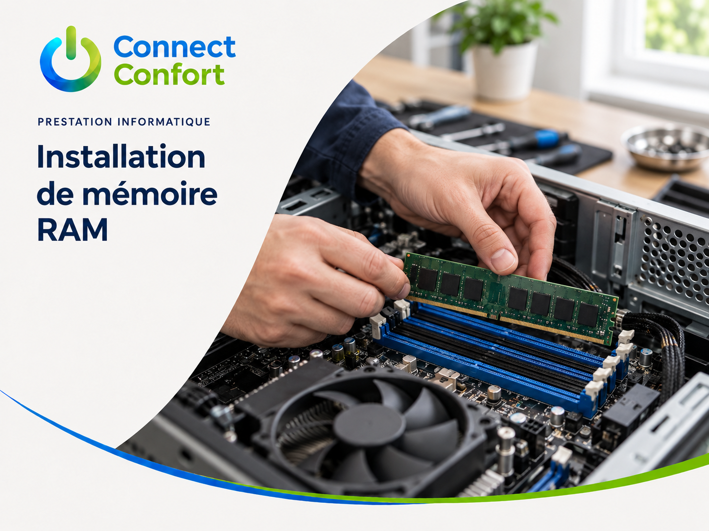 Installation de mémoire RAM sur ordinateur à Clermont-Ferrand par Connect Confort
