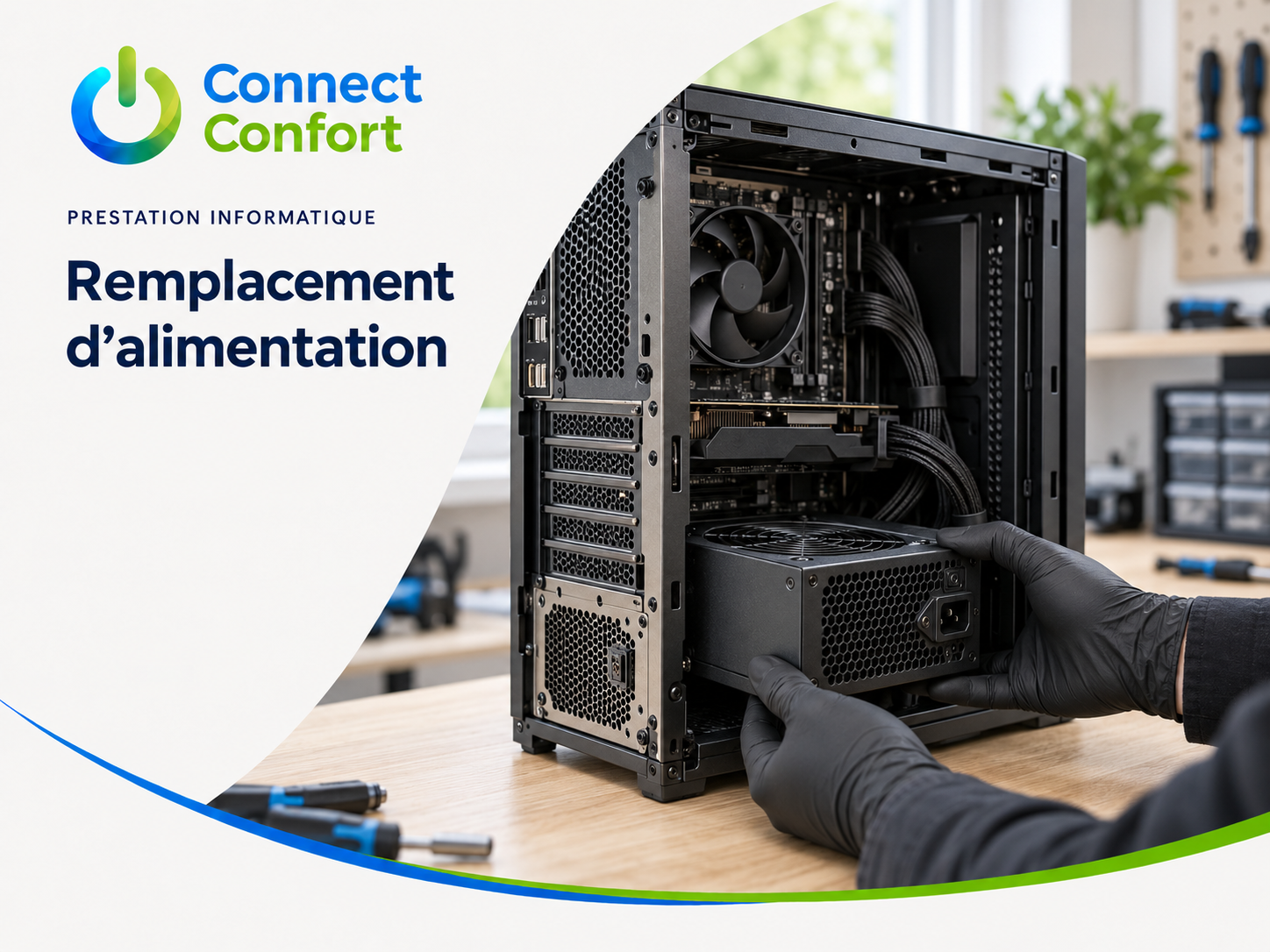 Remplacement du bloc d’alimentation d’un ordinateur à Clermont-Ferrand par Connect Confort