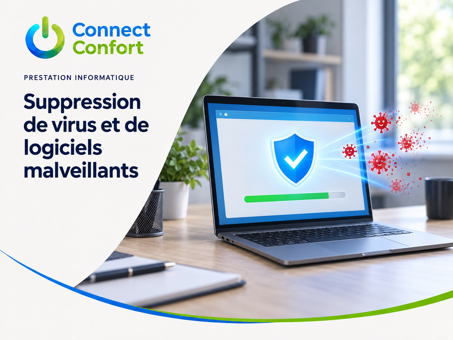 Suppression de virus et logiciels malveillants à Clermont-Ferrand par Connect Confort